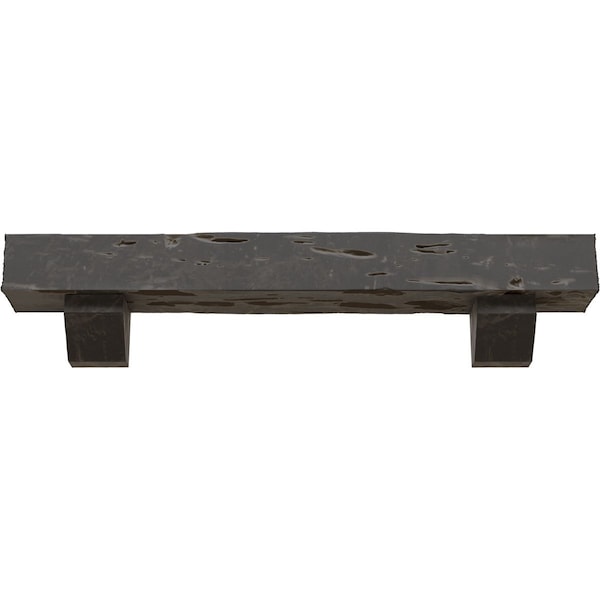 Kit W/ Ashford Corbels, Aged Cedar, 6H  X 10D X 48W Pecky Cypress Faux Wood Fireplace ManteL